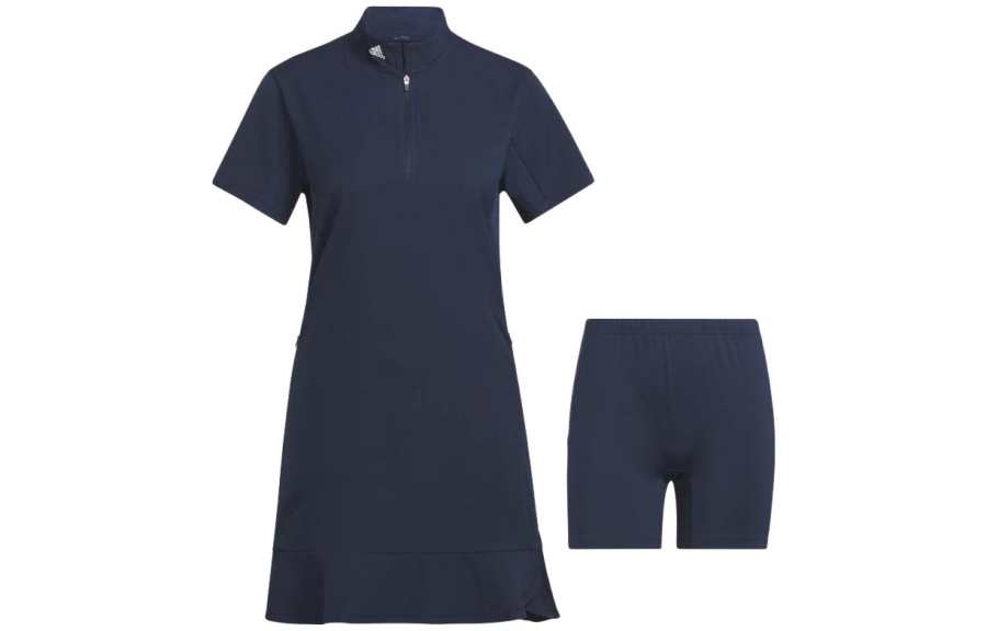 Adidas Adidas Two Piece Skirt Sets Women's Stand Collar Moderate Short