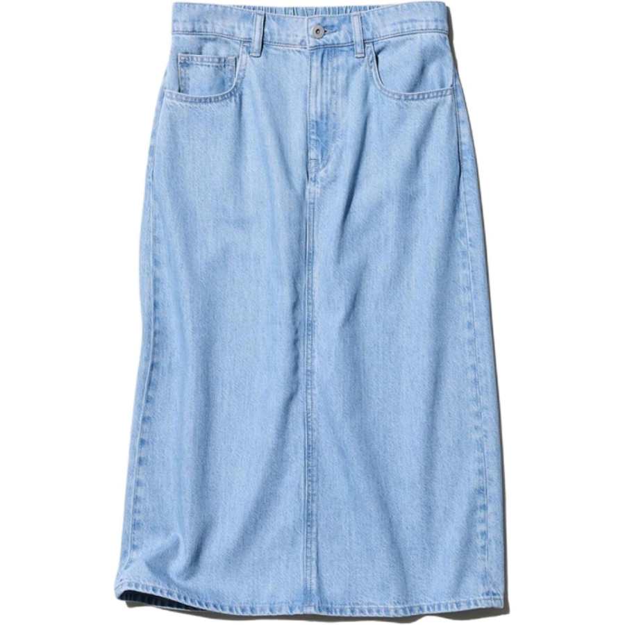 UNIQLO Denim Long Skirt Women's Sky Blue