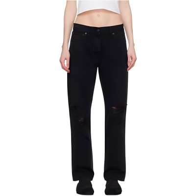 THE ROW Jeans Women's Black Moderate Straight Fit Pants