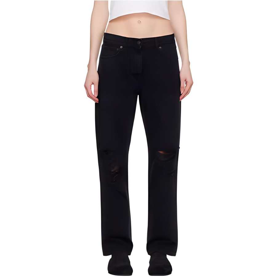 THE ROW Jeans Women's Black Moderate Straight Fit Pants