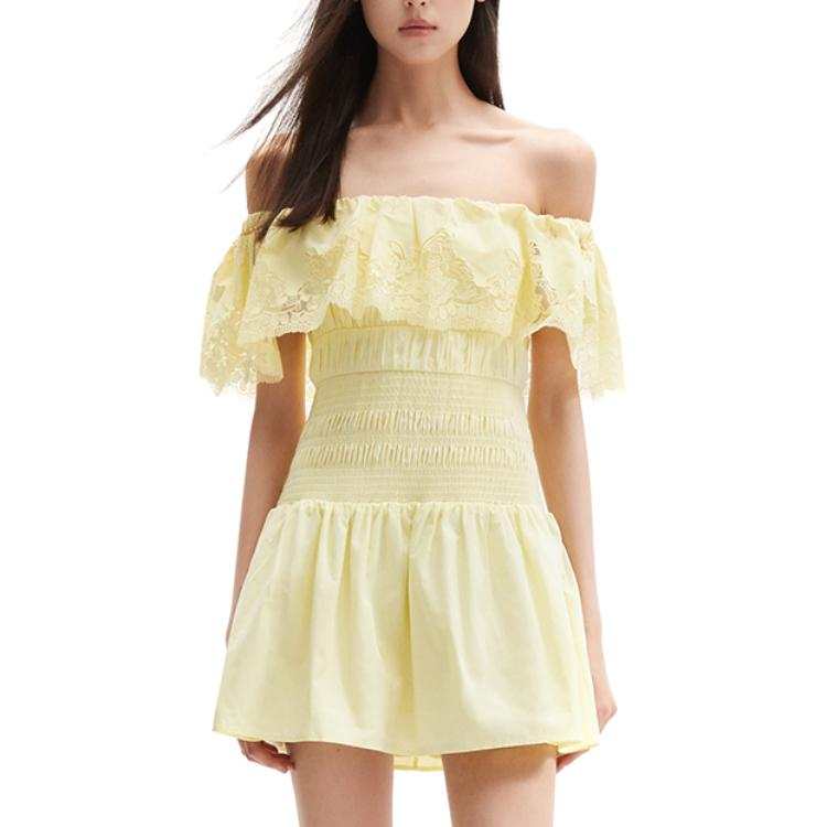 Self-portrait Self portrait Sleeveless Dress Women's Cream Yellow