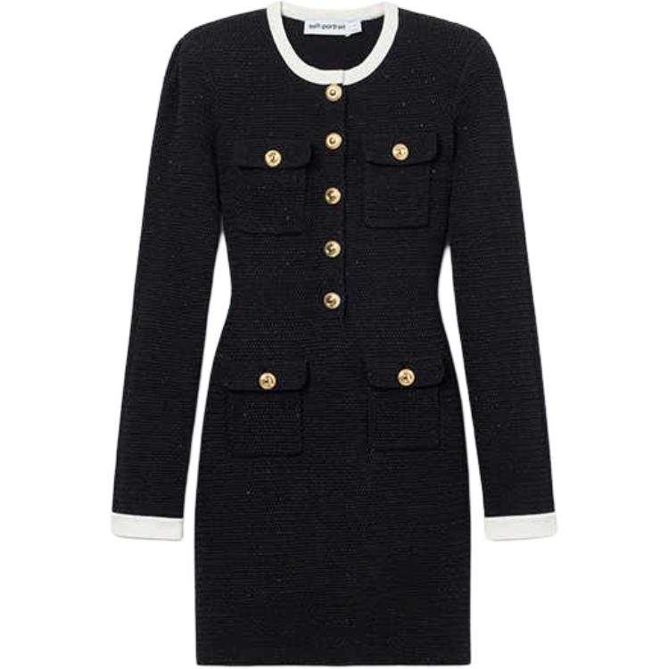 Self-portrait Knitted Contrast Collar Mini Dress