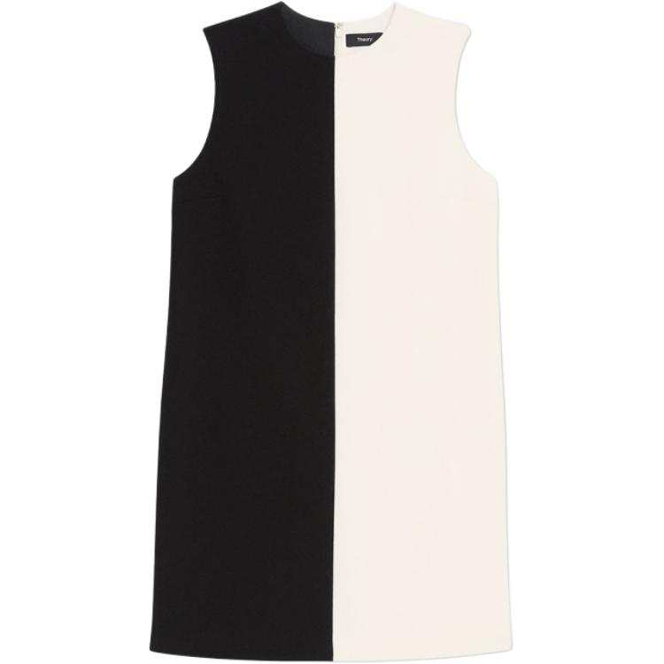 THEORY Sleeveless Dress Women's Black White ANW