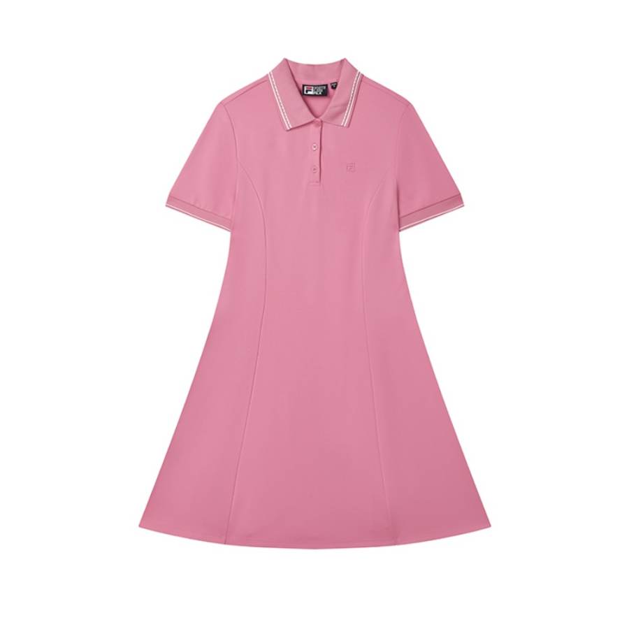 FILA WHITE Short Sleeved Dress Women's Grape Powder PK