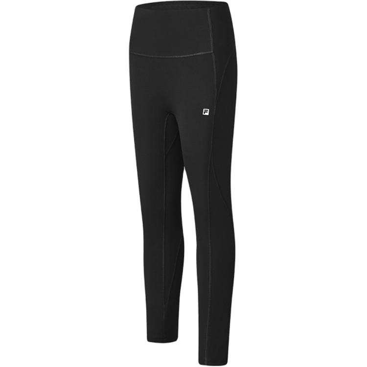 FILA Fitness Sports Fleece Lined Butt Lifting Compression Pants Leggings Women's Jet Black