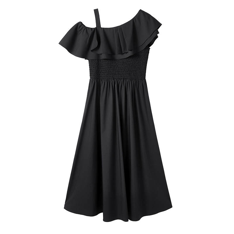 XIANGYING Short Sleeved Dress Women's Black