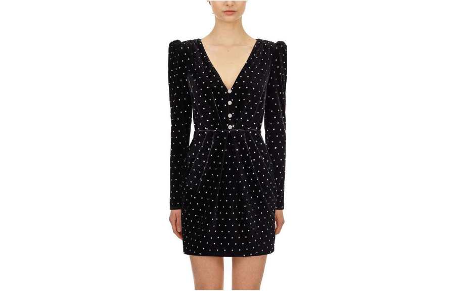 Self-portrait Self portrait Long Sleeved Dress Women's Classic Black