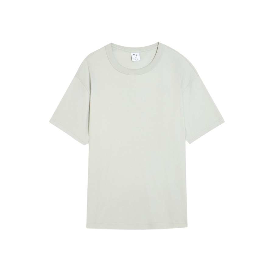 PUMA T Shirts Unisex Light Gray Crew Neck Moderate