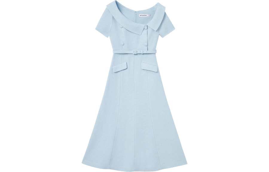 Self-portrait Self portrait Short Sleeved Dress Women's Misty Blue