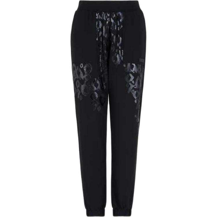 EMPORIO ARMANI EA7 SS25 Knitted Sweatpants Women's Black