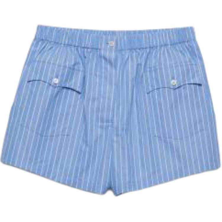 PRADA PRADA Elasticated Waistband Striped Poplin Shorts