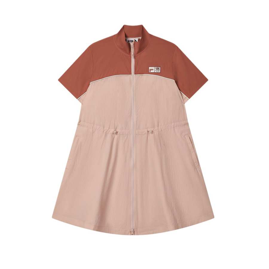 FILA x MAISON KITSUNE ORIGINALE Short Sleeved Dress Women's Fine Russet Red