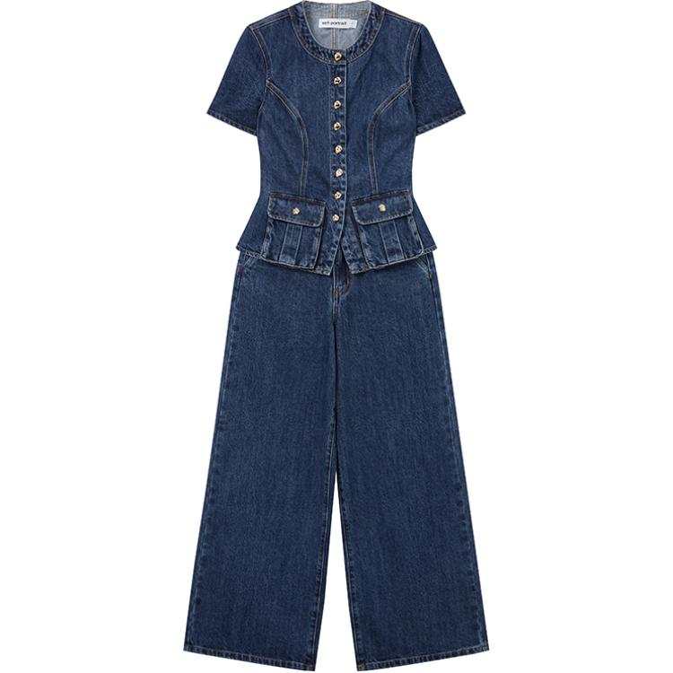 Self-portrait Self portrait Jumpsuit Women's Denim Blue