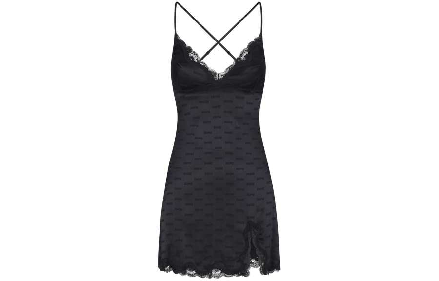 Skims JACQUARD LACE SLIP DRESS Slip Dress Women's ONYX/Onyx