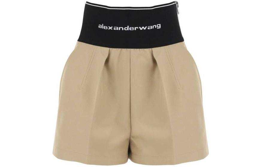 Alexander Wang Safari Logo Waistband Shorts