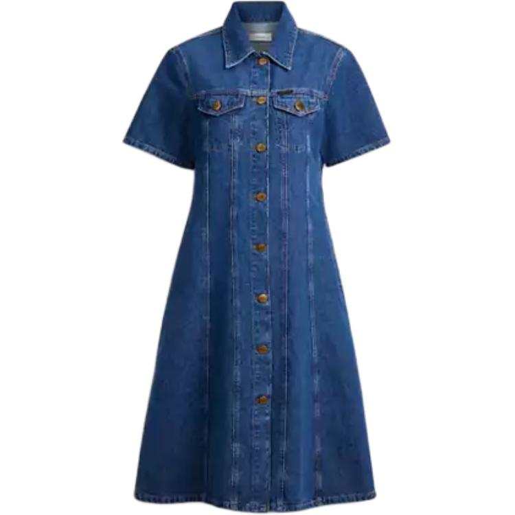 COACH Short Sleeved Dress Women's Blue