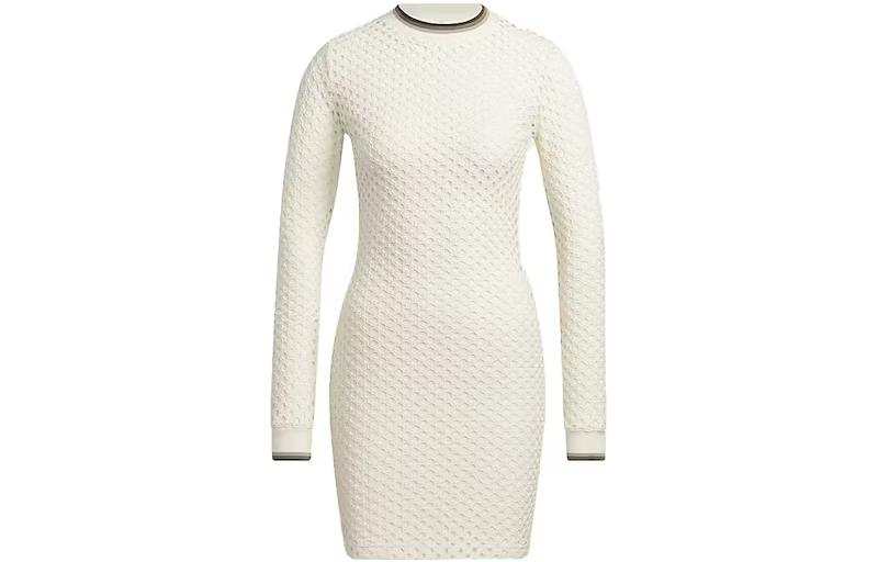 Adidas Adidas Ivy Park Open Mesh Long Sleeve Mini Dress Off White
