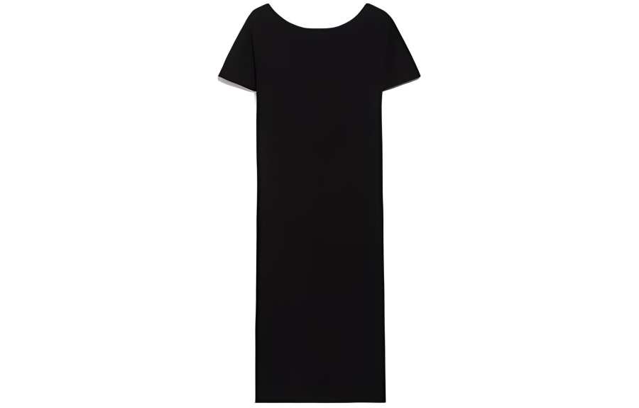 MaxMara Luglio Collection Stretch Viscose Dress Short Sleeved Dress Women's Black