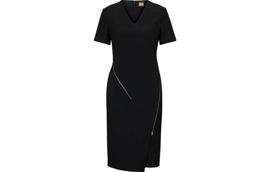 HUGO BOSS 【Best of: PromotionsPrevious Season】V-neck zip-detail dress