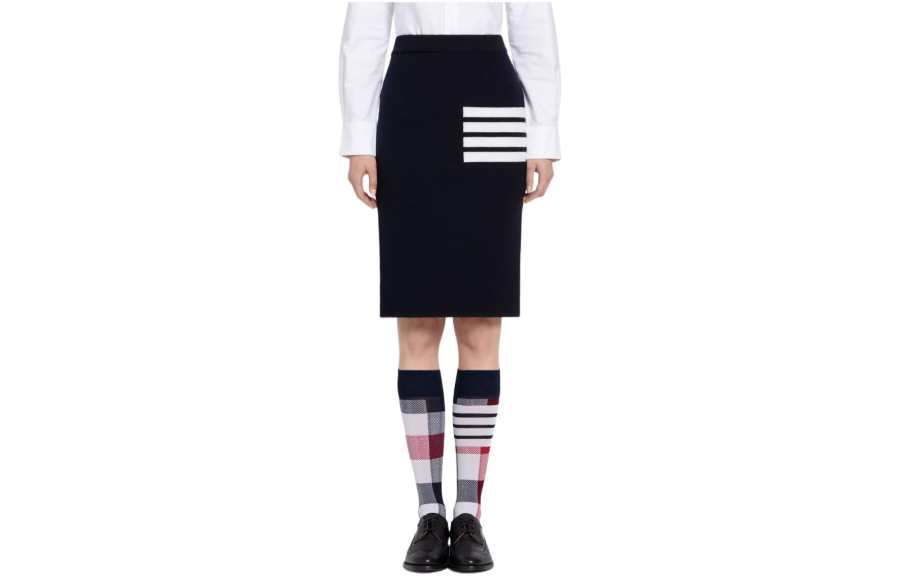 THOM BROWNE THOM BROWNE 4 Bar Fitted Skirt