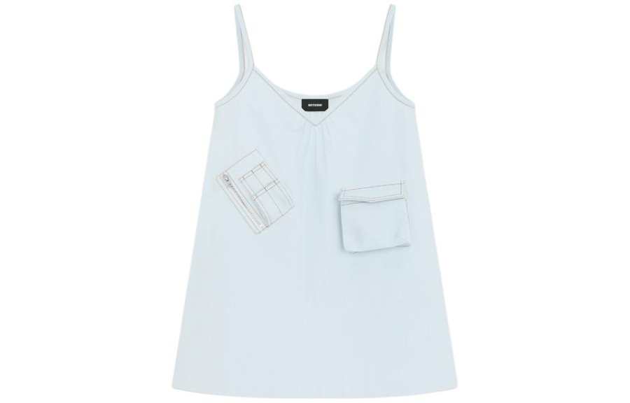 WE11DONE SS24 Slip Dress Women's Light Blue