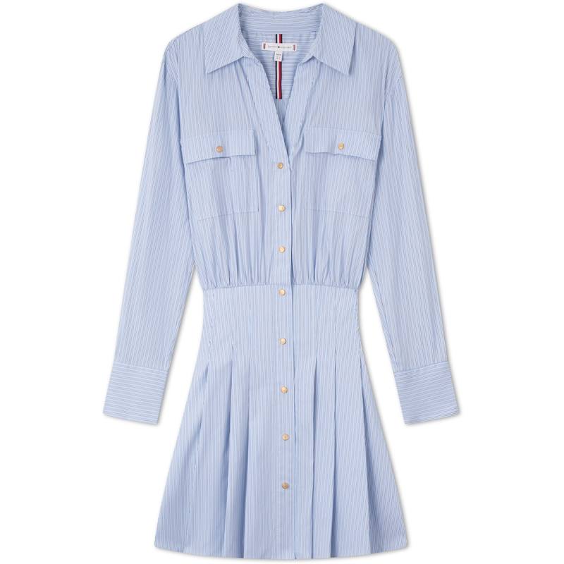 Tommy Hilfiger Long Sleeved Dress Women's Blue White