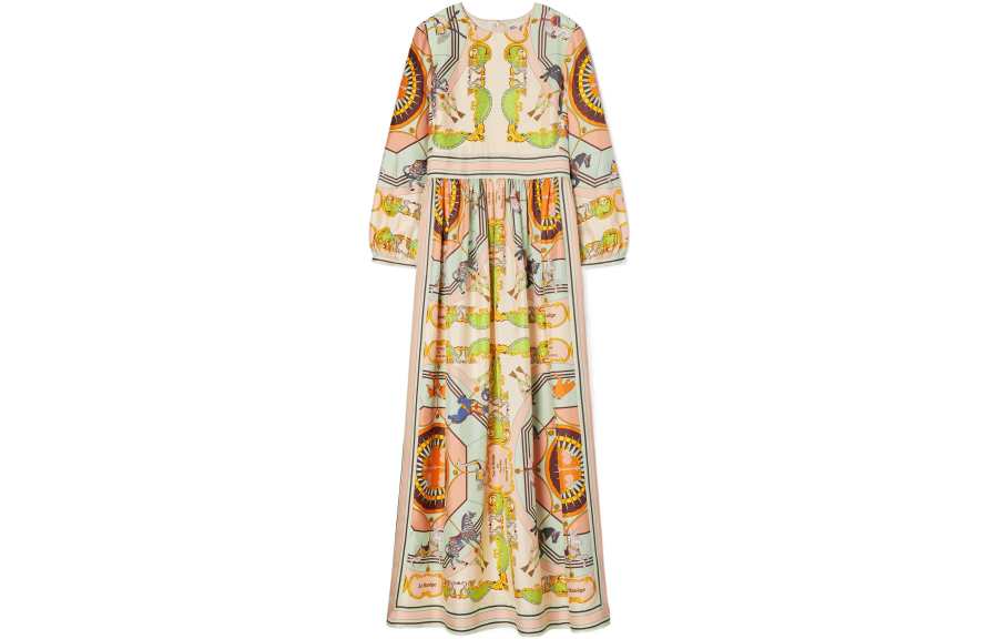 TORY BURCH 【Previous Season】baroque-print silk dress