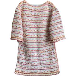 CHANEL Short Sleeved Dress Women's White