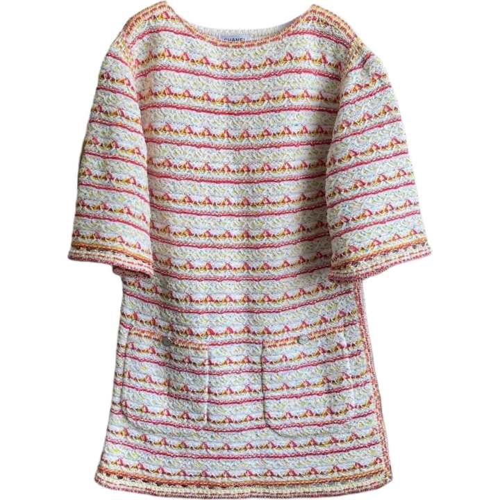 CHANEL CHANEL Short Sleeved Dress Women's White