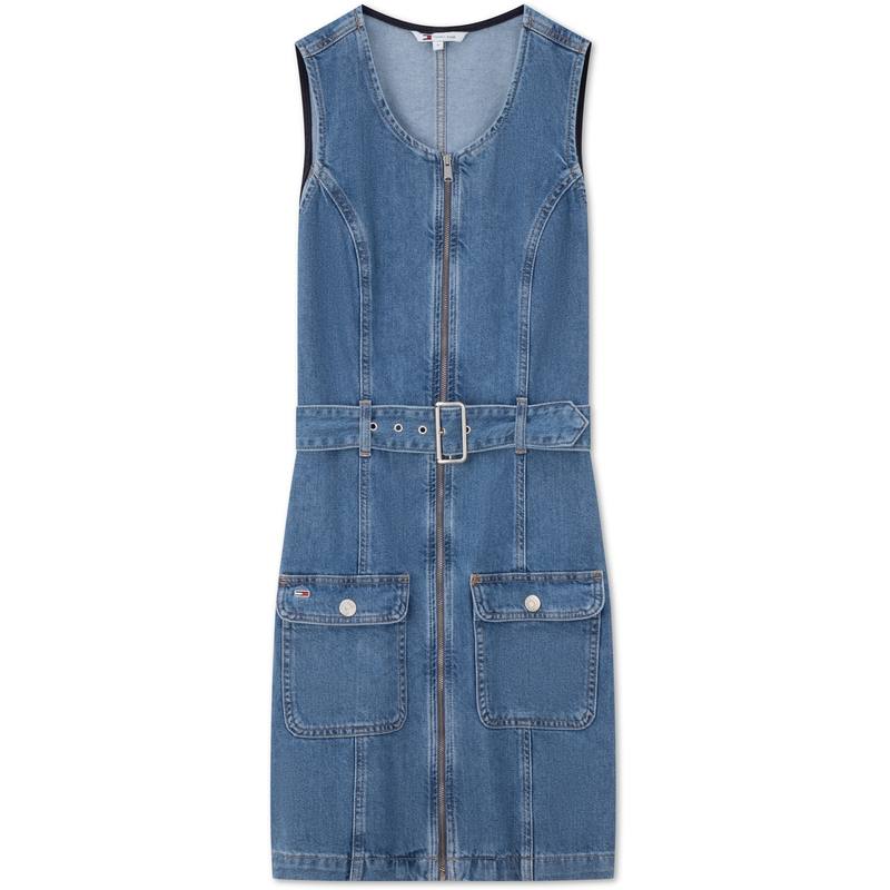 Tommy Hilfiger Sleeveless Dress Women's Denim Blue