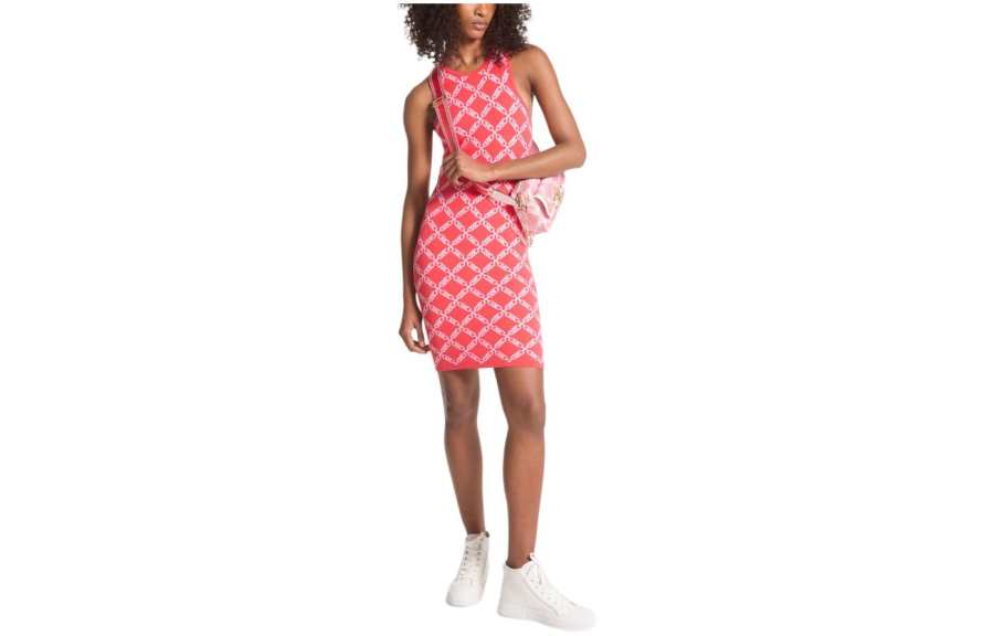 MICHAEL KORS SS24 Sleeveless Dress Women's Coral Red