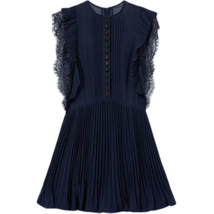 Self-portrait Self portrait Short Sleeved Dress Women's Navy Blue