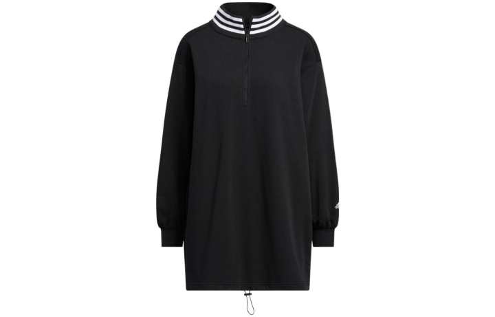 Adidas Adidas Long Sleeved Dresses Women's Black Stand Collar Moderate Mid Length