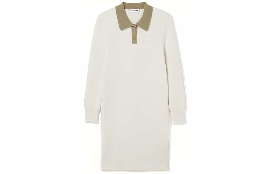 LACOSTE Long Sleeved Dresses Women's Lapel Moderate Mid Length