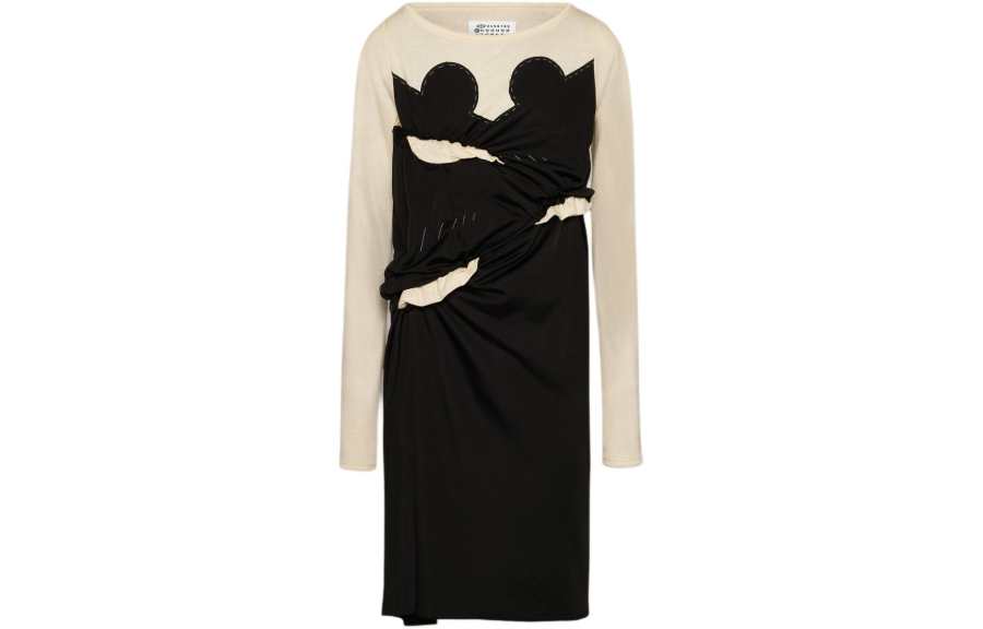 Maison Margiela Spliced Jersey Dress Long Sleeved Dress Women's