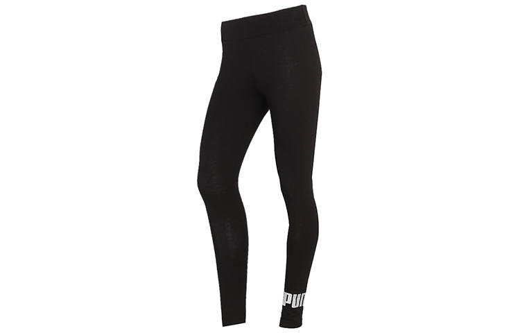 PUMA Metallic Leggings Sports Pants Women's Black Silver Moderate