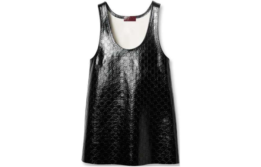 GUCCI GUCCI GG debossed Leather Minidress