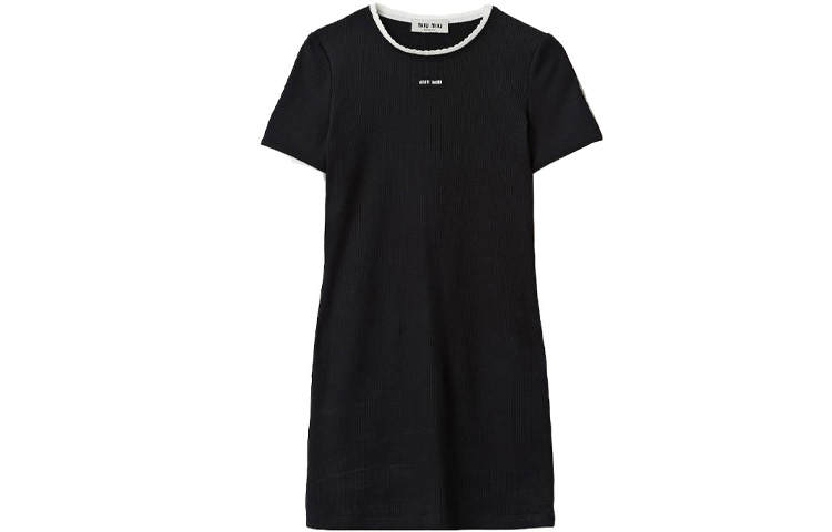 MIU MIU Short Sleeved Dress Women's Black