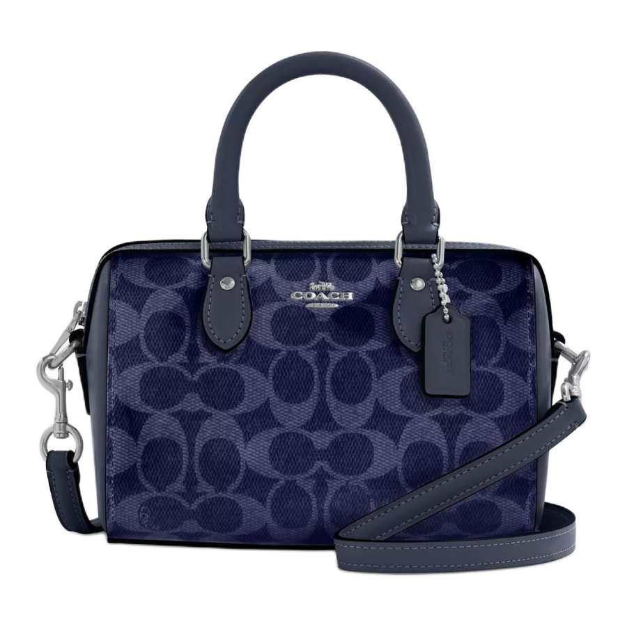 COACH Canvas Shoulder Bag, Crossbody Bag, Handbag Small Women's Dark Blue