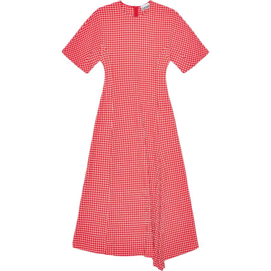 GANNI Ganni gingham short-sleeve dress