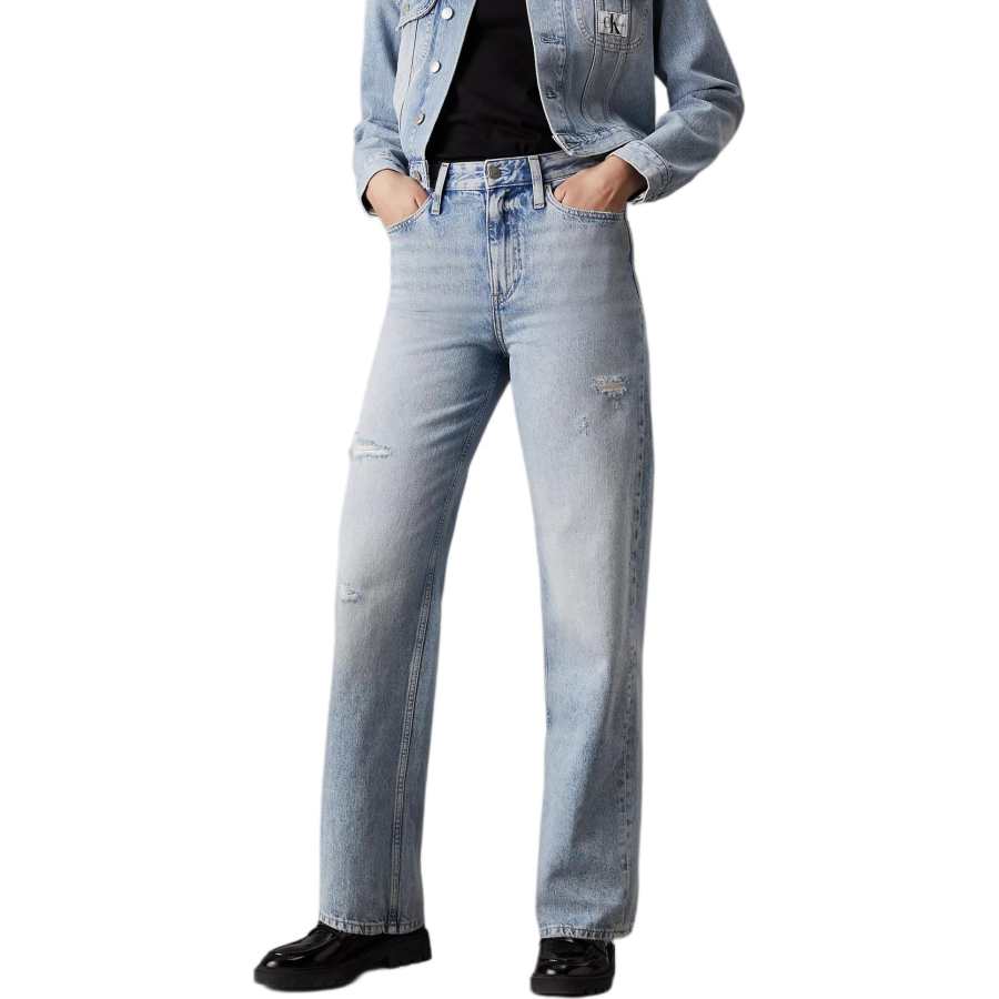 CALVIN KLEIN Jeans Europe Version Women's Light Blue