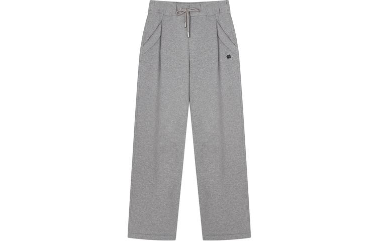 Teenie Weenie Bear Minimalist Style Fleece Lined Comfortable Lace Up Straight Fit Pants Knitted Sweatpants Women's