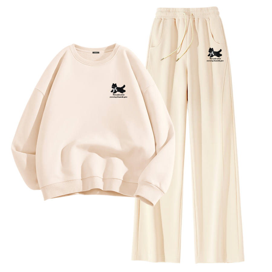 MINISO MINISO Sweatshirt Sets Women's Crew Neck Moderate Long