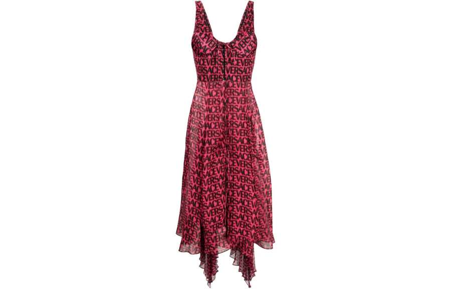 VERSACE Slip Dress Women's Coral Pink