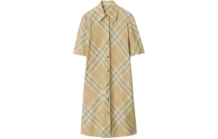 Burberry SS24 Short Sleeved Dress Women's Linen