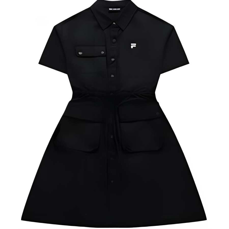 FILA FUSION SS24 Short Sleeved Dress Women's Jet Black