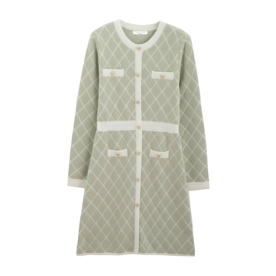 Tonlion Long Sleeved Dress Women's Gray Green