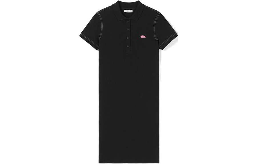 LACOSTE Short Sleeved Dress Women's Black