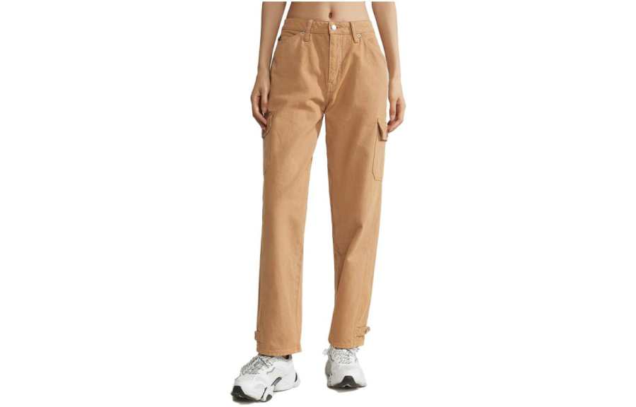 Calvin Klein Jeans Women's Khaki Moderate Straight Fit Pants