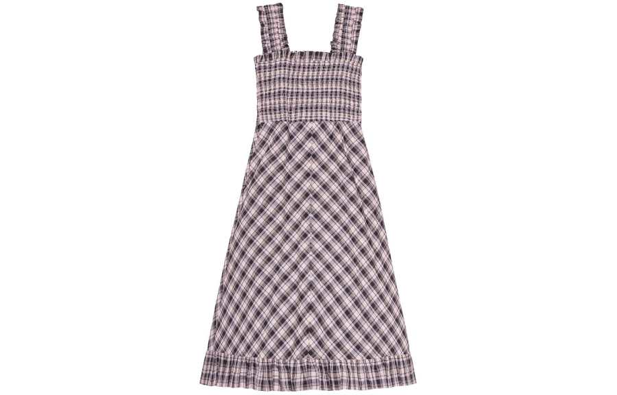 GANNI SS24 Slip Dress Women's Light Purple